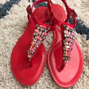 Gianni Bini Hot Pink Jeweled Sandals Sz 8